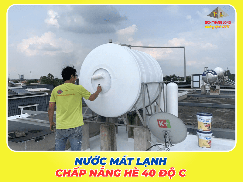 bồn nước inox ngoài trời là vị trí cần ưu tiên dùng sơn chống nóng mái tôn