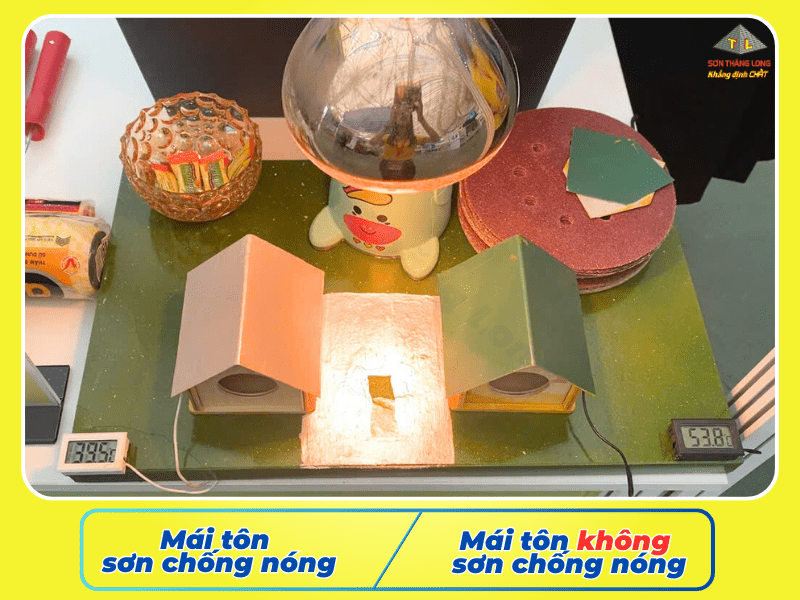 Thí nghiệm thực tế sơn chống nóng mái tôn Sơn Thăng Long giảm 25 độ C